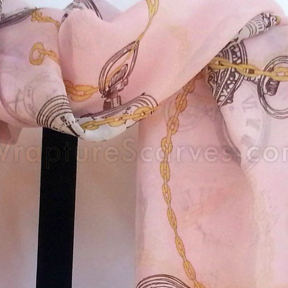 “Clockwork Pink” Polyester Chiffon $6.99 Shipping Neck/Head Scarf 25X58" NWOT - Picture 2 of 4